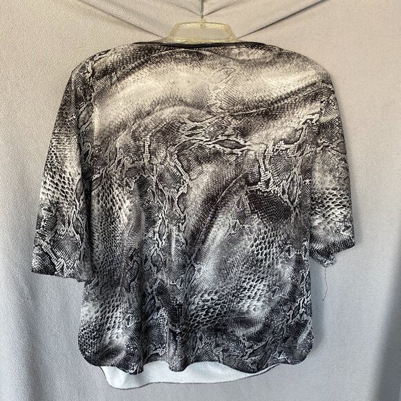 Lola & Sophie Tops - Lola & Sophie New York Snakeskin Print Blouse XS | Zip Shoulder Top